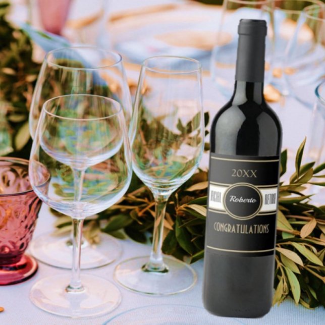 Party fun! Custom Congrats Retirement Wine Label (Creator Uploaded)