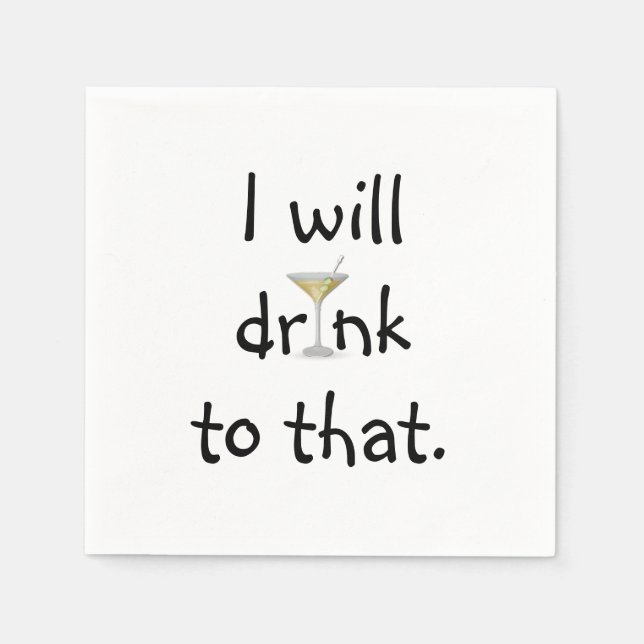 Party Fun With Martini Napkin (Front)