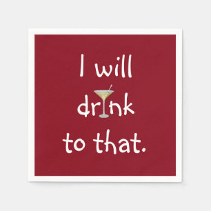 Party Fun With Martini On Red Napkin