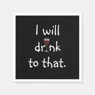 Party Fun With Red Wine  Napkin