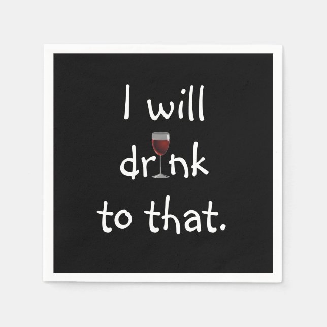 Party Fun With Red Wine  Napkin (Front)