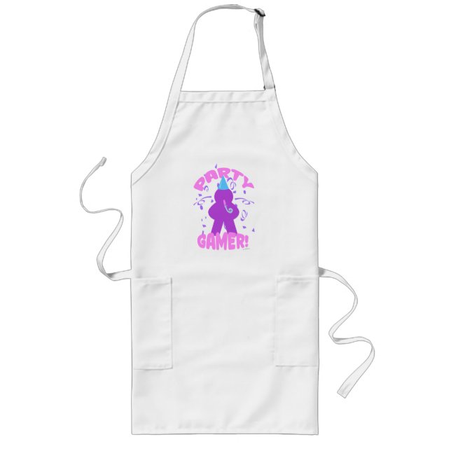 Party Gamer Fun Meeple Game Night Fun Long Apron (Front)