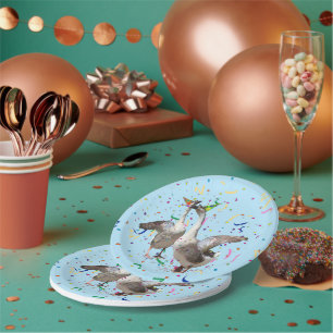 Party Geese Confetti Celebration Paper Plate