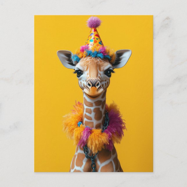 Party Giraffe Extravaganza Postcard (Front)