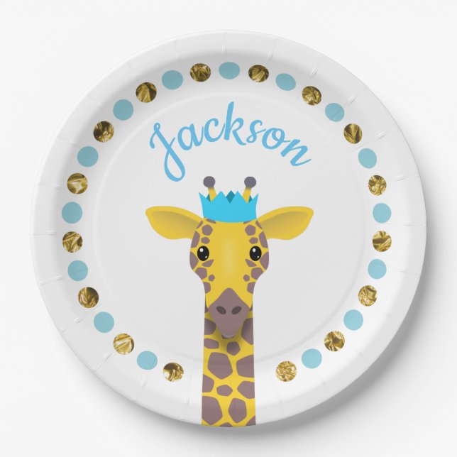 Party Giraffe Paper Plate (Front)
