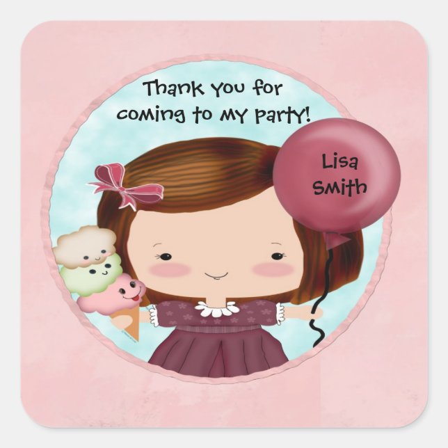 Party Girl Cute Sticker (Front)