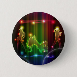 Party Girls Modern Trendy Neon Lights 2 Inch Round Button