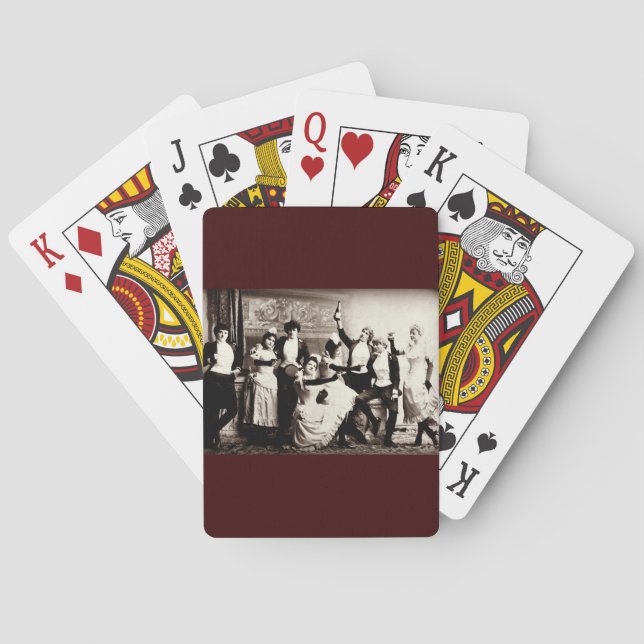 Party  Girls Vintage Print Playing Cards (Back)