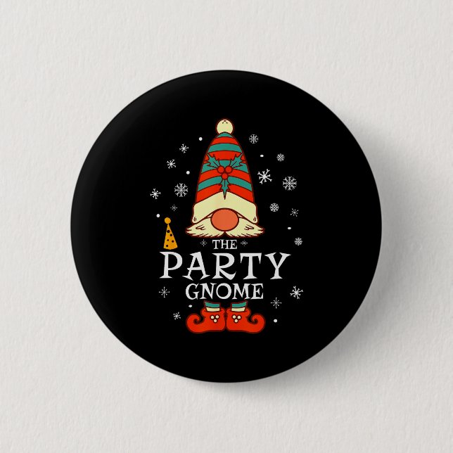 Party Gnome Xmas Group Family Matching Christmas H 2 Inch Round Button (Front)