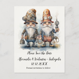 Party Gnomes Save the date Postcard