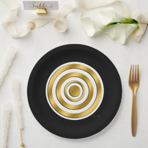 Party Gold Black Paper Bowls Plate