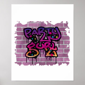 party gurl (girl) graffiti design poster