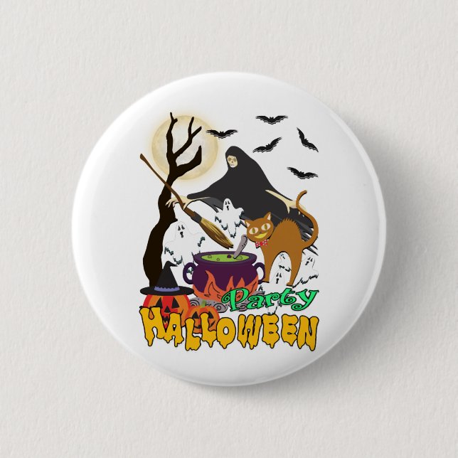 Party halloween  2 inch round button (Front)