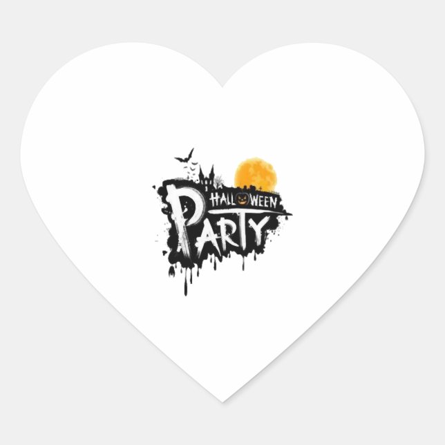 Party halloween  heart sticker (Front)