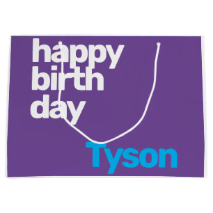 party happy birthday minimal purple green Gift Bag
