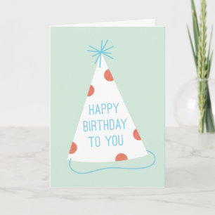 Party Hat Birthday Card - Mint