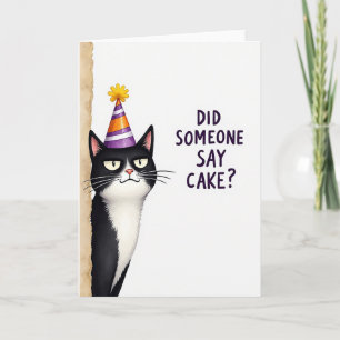 Party Hat Feline Celebration Card