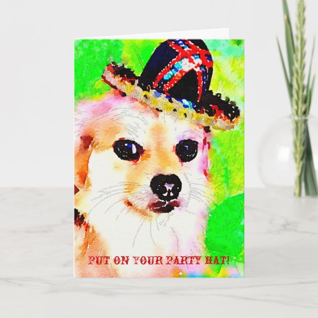 Party Hat Greeting Card (Front)