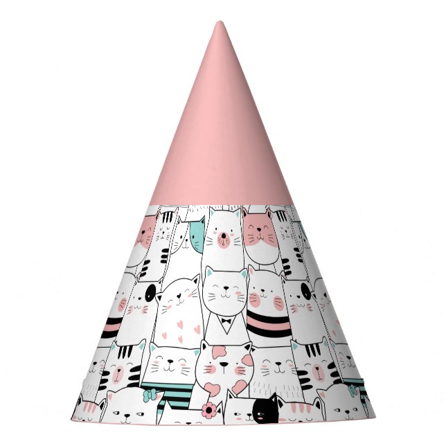 PARTY HAT : HAPPY CAT'S PATTERN (Front)