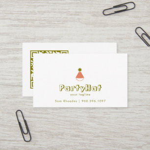 Party Hat Logo Design Birthday Party QR Code Business Card