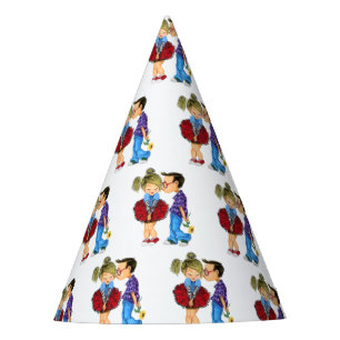 Party Hat with Romantic Couple Love