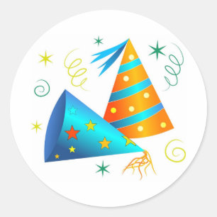 Party Hats Classic Round Sticker