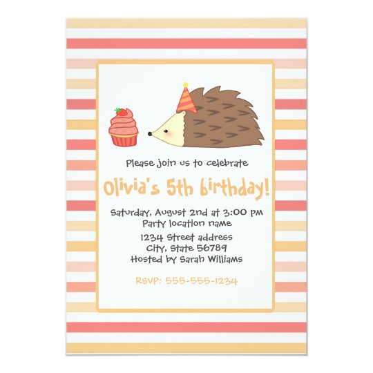 Party Hedgehog and Cupcake Card