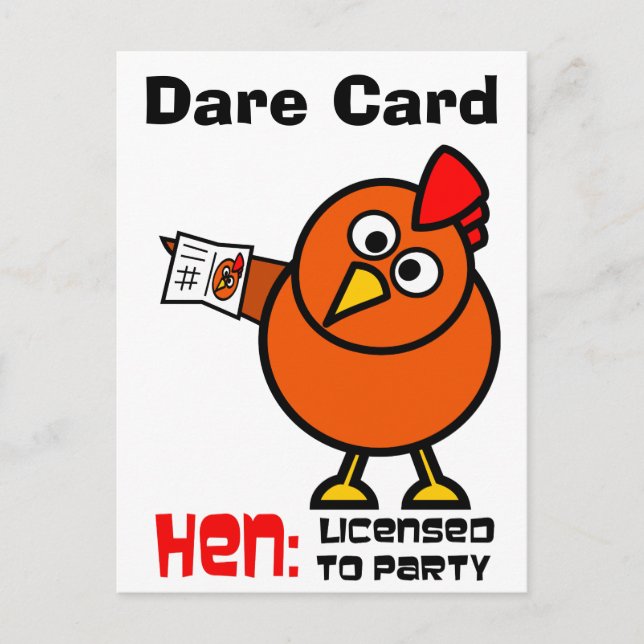 Party Hen Dare Card (Front)