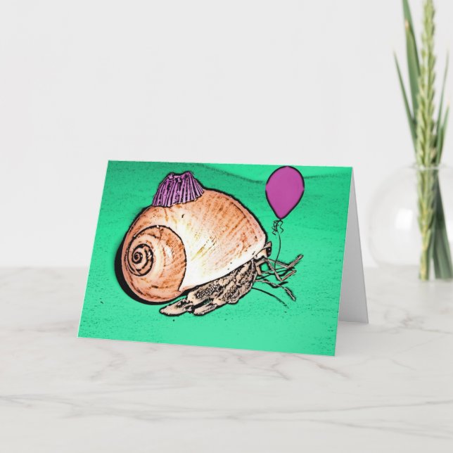 Party Hermit Crab Design Card (Front)