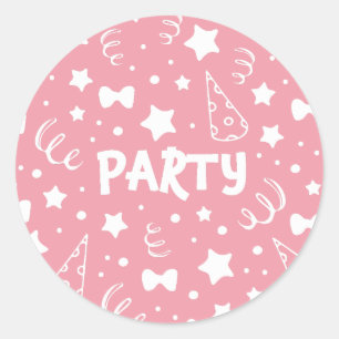 Party Illustrations Classic Round Sticker
