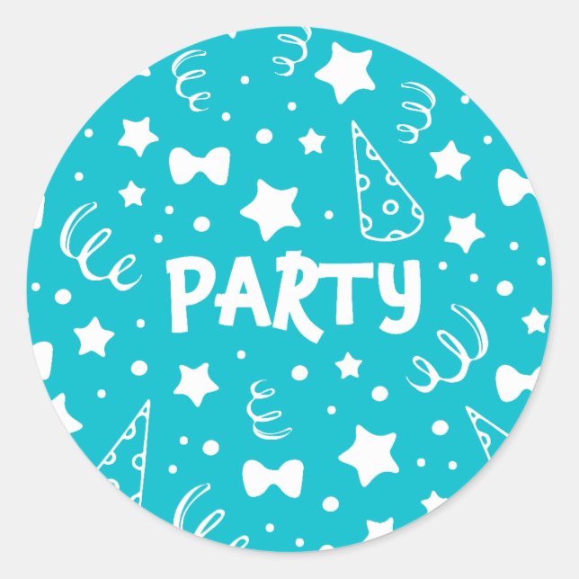 Party Illustrations Classic Round Sticker (Front)