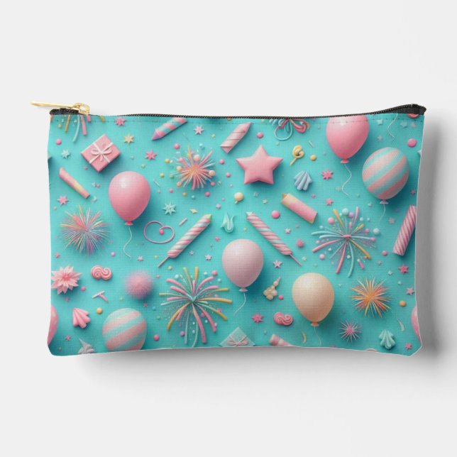 Party in Blue Accessory Pouch (Front)