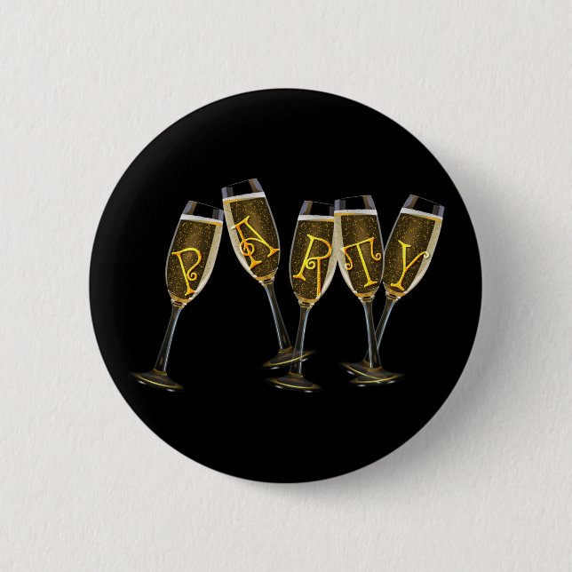 Party in Champagne 2 Inch Round Button (Front)