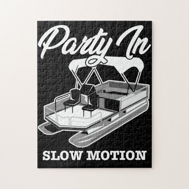 PARTY IN SLOW MOTION Pontoon Boat Jigsaw Puzzle (Vertical)