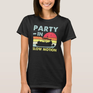 Party In Slow Motion Pontoon Boat Retro Vintage T-Shirt