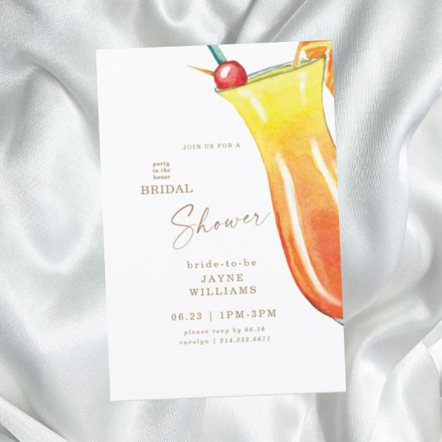 Party in the House Mai Tai Bridal Shower Invitation (Creator Uploaded)