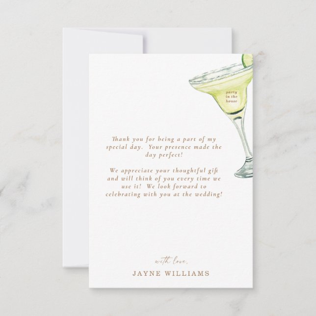 Party in the House Margarita Message Thank You (Front)