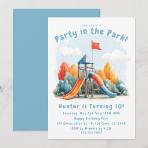 Party in the Park Kids Birthday Invitation
