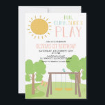 Party in the Park Playground Birthday Invitation<br><div class="desc">Party in the Park Playground birthday party invite PINK, </div>
