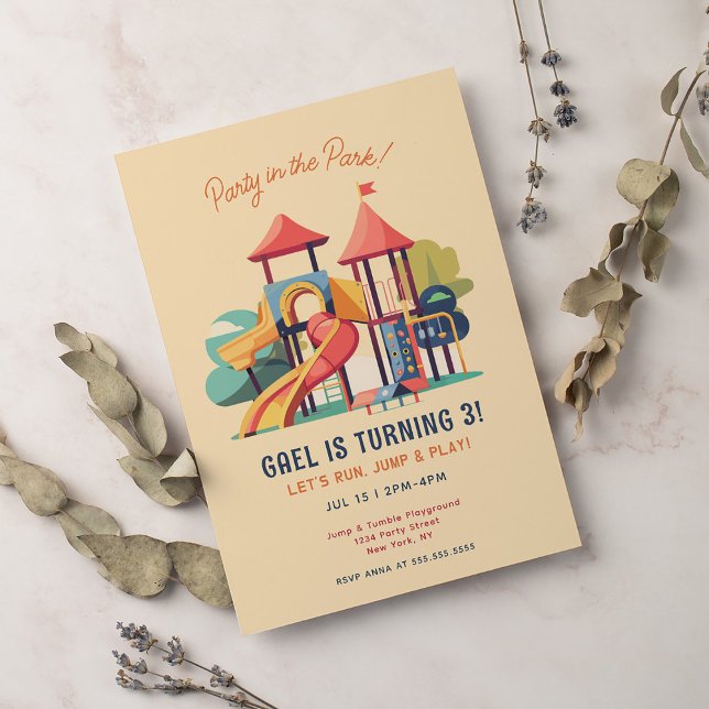 Party in the Park Playground Birthday  Invitation (Creator Uploaded)
