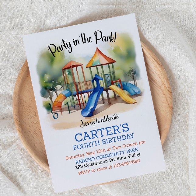 Party in the park, Playground Birthday, Outdoor  Invitation (Creator Uploaded)