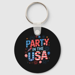 Party In The Usa 4th Of July America Independence Keychain