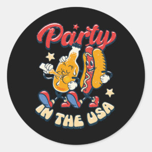 Party In The Usa 4th Of July Independence Day Usa  Classic Round Sticker