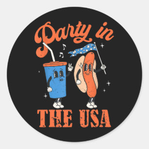 Party In The Usa 4th Of July Independence Day Usa Classic Round Sticker