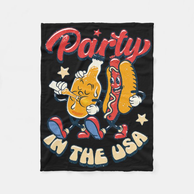Party In The Usa 4th Of July Independence Day Usa  Fleece Blanket (Front)
