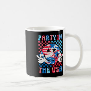 Party In The Usa 4th Of July Preppy Smile Kids Men Coffee Mug