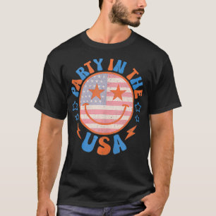 Party In The USA Happy Face Smile American Flag 4t T-Shirt