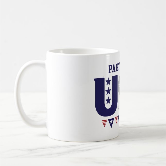 Party in the USA Mug with Flag - Funny Gift (Left)