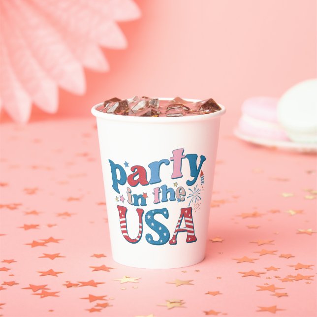 Party In The USA Patriotic Paper Cups (Insitu)