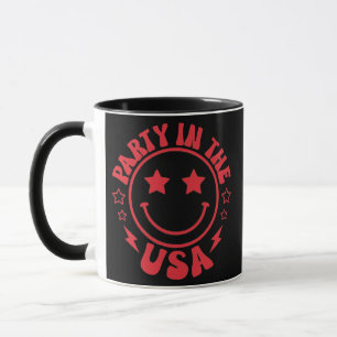 Party In The USA Smile Face 4th Of July Patriotic Mug
